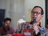 Direktur Industri Maritim, Alat Transportasi, dan Alat Pertahanan (IMATAP), Kementerian Perindustrian Mahardi Tunggul Wicaksono di acara COFFEE MORNING 2026 dengan tema Beyond EV: Building a Resilient Automotive Ecosystem Amid Global Supply Chain Shi