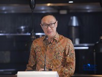 Direktur Institutional Banking Group Bank DBS Indonesia Anthonius Sehonamin di acara COFFEE MORNING 2026 dengan tema Beyond EV: Building a Resilient Automotive Ecosystem Amid Global Supply Chain Shifts di CasalenaJakarta, Rabu (16/9/2026). (CNBC Indo