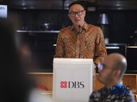 Direktur Institutional Banking Group Bank DBS Indonesia Anthonius Sehonamin di acara COFFEE MORNING 2026 dengan tema Beyond EV: Building a Resilient Automotive Ecosystem Amid Global Supply Chain Shifts di CasalenaJakarta, Rabu (16/9/2026). (CNBC Indo
