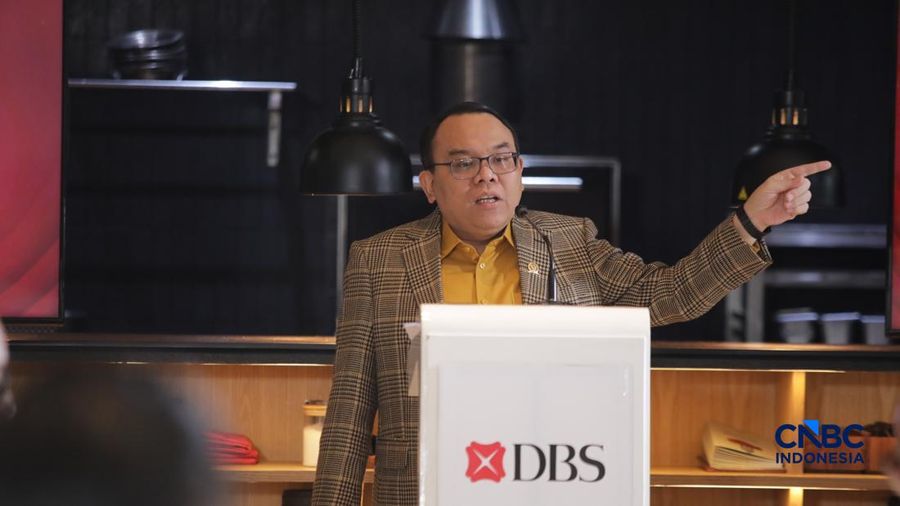 Ketua Komisi VII DPR RI Saleh Partaonan Daulay di acara COFFEE MORNING 2026 dengan tema Beyond EV: Building a Resilient Automotive Ecosystem Amid Global Supply Chain Shifts di CasalenaJakarta, Rabu (16/9/2026). (CNBC Indonesia/Faisal Rahman)