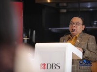 Ketua Komisi VII DPR RI Saleh Partaonan Daulay di acara COFFEE MORNING 2026 dengan tema Beyond EV: Building a Resilient Automotive Ecosystem Amid Global Supply Chain Shifts di CasalenaJakarta, Rabu (16/9/2026). (CNBC Indonesia/Faisal Rahman)