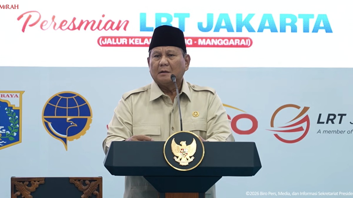Pantun Prabowo saat Resmikan LRT Jakarta Kelapa Gading-Manggarai