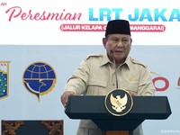 Presiden Prabowo Resmikan LRT Jakarta Jalur Kelapa Gading-Manggarai, 16 September 2026. (Tangkapan layar youtube Setpres RI)
