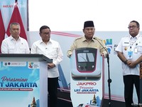Presiden Prabowo Resmikan LRT Jakarta Jalur Kelapa Gading-Manggarai, Jakarta, Rabu (16/9/2026). (Tangkapan Layar Youtube/Sekretariat Presiden)