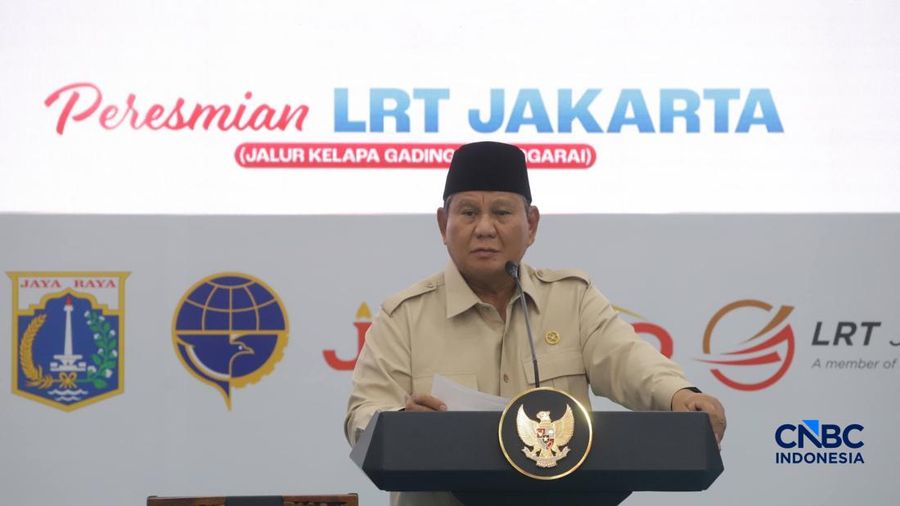 Presiden Prabowo Subianto meresmikan LRT Jakarta Jalur Kelapa Gading-Manggarai yang berlangsung di Stasiun Manggarai, Jakarta, Rabu (16/9/2026).