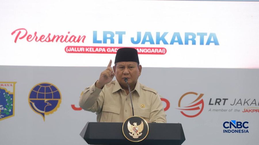 Presiden Prabowo Subianto meresmikan LRT Jakarta Jalur Kelapa Gading-Manggarai yang berlangsung di Stasiun Manggarai, Jakarta, Rabu (16/9/2026). (CNBC Indonesia/Muhammad Sabki)