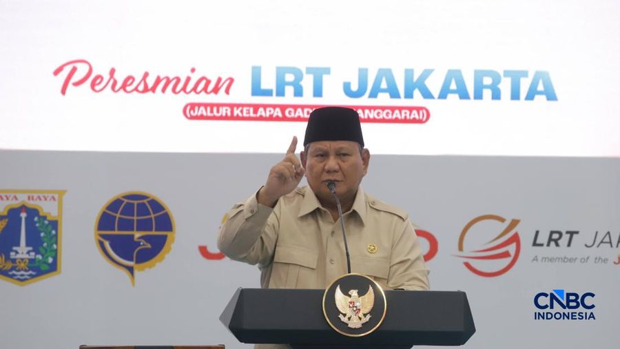 Presiden Prabowo Subianto meresmikan LRT Jakarta Jalur Kelapa Gading-Manggarai yang berlangsung di Stasiun Manggarai, Jakarta, Rabu (16/9/2026). (CNBC Indonesia/Muhammad Sabki)