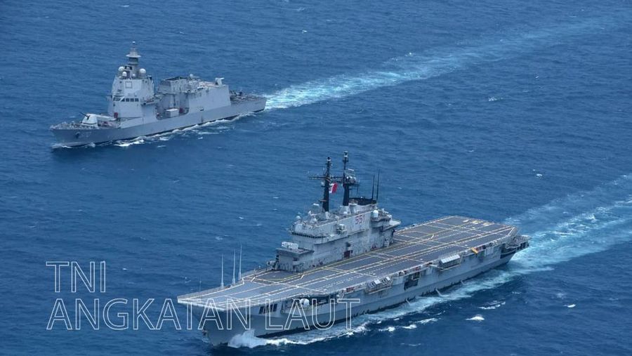 Kapal induk ITS Giuseppe Garibaldi tiba di perairan Indonesia setelah berlayar dari Italia pada 24 Agustus 2026.