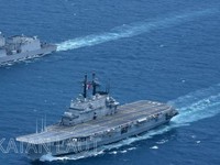 Kapal induk ITS Giuseppe Garibaldi tiba di perairan Indonesia setelah berlayar dari Italia pada 24 Agustus 2026. (Instagram/tni_angkatan_laut)