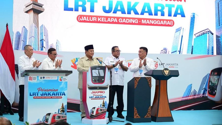 Peresmian LRT Jakarta Kelapa Gading-Manggarai oleh Presiden Prabowo Subianto. (Dok. Nindya Karya)