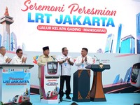 Peresmian LRT Jakarta Kelapa Gading-Manggarai oleh Presiden Prabowo Subianto. (Dok. Nindya Karya)