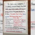 Sebuah video viral di media sosial memperlihatkan sebuah papan teguran untuk pelancong asal Indonesia di salah satu lokasi wisata di Jepang. (Instagram/@adriansyahyasin)