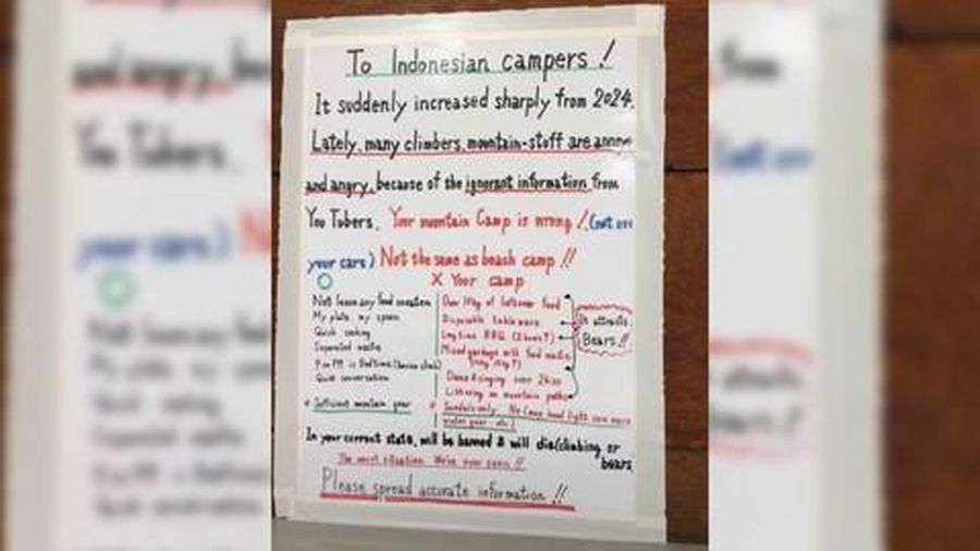 Sebuah video viral di media sosial memperlihatkan sebuah papan teguran untuk pelancong asal Indonesia di salah satu lokasi wisata di Jepang. (Instagram/@adriansyahyasin)