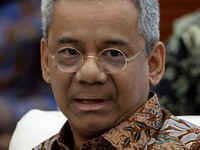 Menteri Keuangan Indonesia Suahasil Nazara menyampaikan pemaparan APBN KiTA di Kementerian Keuangan di Jakarta, 18 September 2026. REUTERS/Willy Kurniawan