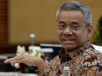 Menteri Keuangan Indonesia Suahasil Nazara menyampaikan pemaparan APBN KiTA di Kementerian Keuangan di Jakarta, 18 September 2026. REUTERS/Willy Kurniawan