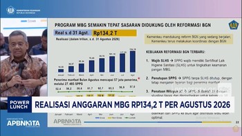 Realisasi Anggaran MBG Rp134,2 T Per Agustus 2026