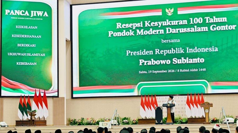 Presiden Prabowo Subianto saat menghadiri Syukuran 100 Tahun Pondok Modern Darussalam Gontor, Sabtu (19/9/2026). (Dok. BPMI Setpres) Presiden Prabowo Subianto saat menghadiri Syukuran 100 Tahun Pondok Modern Darussalam Gontor, Sabtu (19/9/2026). (Dok. BPMI Setpres)