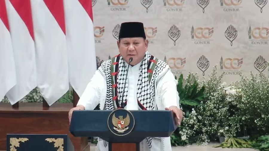 Presiden Prabowo Subianto saat menghadiri Syukuran 100 Tahun Pondok Modern Darussalam Gontor, Sabtu (19/9/2026). (YouTube/Sekretariat Presiden) Presiden Prabowo Subianto saat menghadiri Syukuran 100 Tahun Pondok Modern Darussalam Gontor, Sabtu (19/9/2026). (YouTube/Sekretariat Presiden)