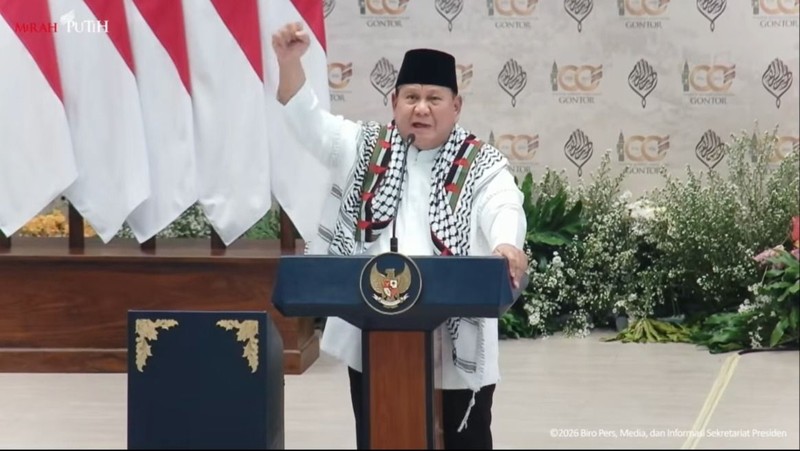 Presiden Prabowo Subianto saat menghadiri Syukuran 100 Tahun Pondok Modern Darussalam Gontor, Sabtu (19/9/2026). (Dok. BPMI Setpres)