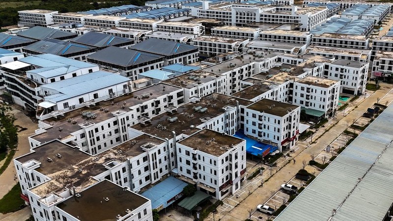 Lokasi Legend Innovation Co., Ltd., juga dikenal sebagai Meun Chey Commercial City atau Legend Park, yang terkait dengan operasi penipuan daring dan pelanggaran kerja paksa, di desa Tbong Wat, komune Krabao, distrik Komchay Mea, provinsi Prey Veng, Kamboja, Senin (21/9/2026). (REUTERS/Soveit Yarn)