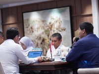 Menteri PKP Maruarar Sirait dalam evaluasi publik, Senin (21/9/2026). (CNBC Indonesia/Ferry Sandi)