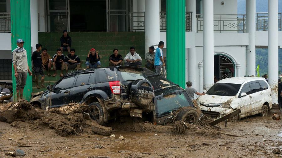 Dampak banjir bandang akibat hujan lebat di Solok, Sumatra Barat, Selasa (22/9/2026). (REUTERS/Wawan Kurniawan)
