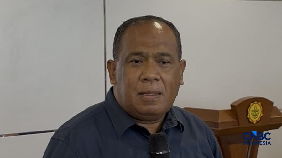 Kepala Dinas Pertanian Kabupaten Jayawijaya Hendri Teteelpta saat ditemui di Kantor Pusat Kementan, Jakarta, Selasa (22/9/2026). (CNBC Indonesia/Martyasari Rizky)