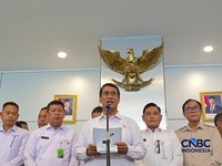 Menteri Pertanian (Mentan) Amran Sulaiman saat penyerahan beasiswa di kantornya, Jakarta, Selasa (22/9/2026). (CNBC Indonesia/Martyasari Rizky)