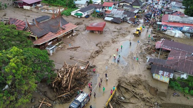 Potret Udara Dampak Banjir Bandang yang Menerjang Arosuka Solok