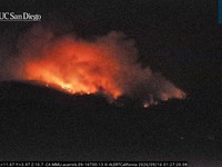 Flames from the Dome Fire, a wildfire burning in Yosemite National Park, illuminating the night in California, US, September 16, 2026, in this still image taken from video.   ALERTCalifornia | UC San Diego/Handout via REUTERS    THIS IMAGE HAS BEEN S