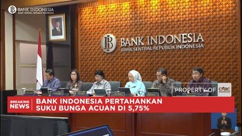 BI Putuskan Tahan Suku Bunga Acuan di 5,75%