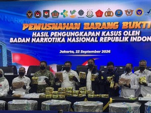 BNN Destroys 34 Kg of Narcotics From 12 Cases, 25 People Arrested