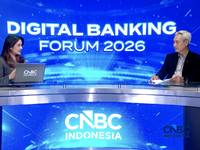 Direktur Teknologi Informasi dan Operasi PT Bank KB Indonesia Tbk, Yungki Prabowo dalam CNBC Indonesia Digital Banking Forum di Jakarta, Senin (21/9/2026). (CNBC Indonesia TV)