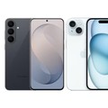 Kolase foto Samsung Galaxy S26 FE, iPhone 15 dan iPhone 16. (Dok. Samsung dan Apple)