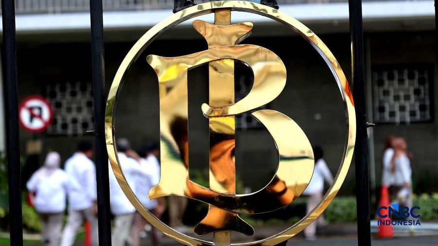 Logo Bank Indonesia (BI). (CNBC Indonesia/Muhammad Sabki)