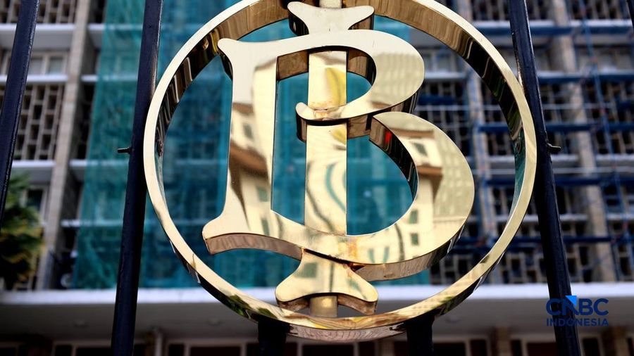 Logo Bank Indonesia (BI). (CNBC Indonesia/Muhammad Sabki)