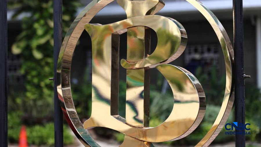 Logo Bank Indonesia (BI). (CNBC Indonesia/Muhammad Sabki)