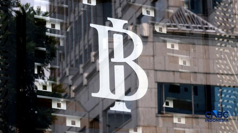 Logo Bank Indonesia (BI). (CNBC Indonesia/Muhammad Sabki)