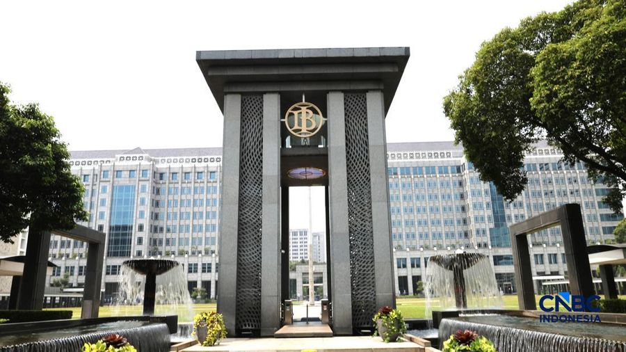 Logo Bank Indonesia (BI). (CNBC Indonesia/Muhammad Sabki)