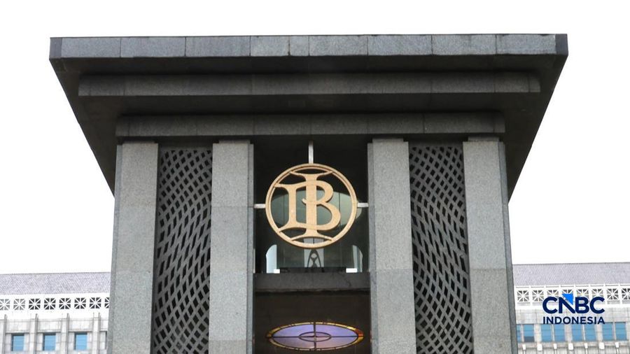 Logo Bank Indonesia (BI). (CNBC Indonesia/Muhammad Sabki)