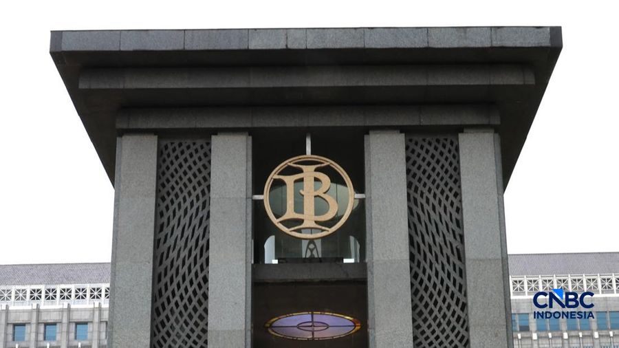 Logo Bank Indonesia (BI). (CNBC Indonesia/Muhammad Sabki)