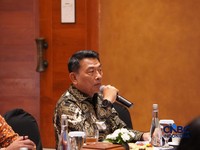 Moeldoko kembali terpilih sebagai Ketum Periklindo dalam Musyawarah Nasional (Munas) Periklindo 2026 yang digelar di Jakarta, Selasa (22/9/2026). (CNBC Indonesia/Ferry Sandi)