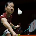 Putri Kusuma Wardani dari Indonesia beraksi pada pertandingan semifinal beregu putri melawan Zhiyi Wang dari China di Ichinomiya City Municipal Gymnasium, Ichinomiya, Jepang, Rabu (23/9/2026). (REUTERS/Eloisa Lopez)