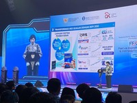 Gubernur Bank Indonesia (BI) Destry Damayanti dalam pembukaan acara FEKDI X IFSE 2026, di JCC, Kamis (24/9/2026)