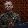 Menteri Keuangan Suahasil Nazara  dalam Konferensi Pers Sinergi Kebijakan Moneter & Fiskal di Ruang Konferensi Pers, Gedung Thamrin Lantai 1, Bank Indonesia, Jakarta Pusat, Kamis (24/9/2026). (CNBC Indonesia/Muhamad Sabki)