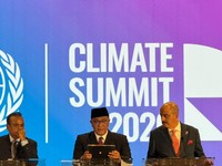 Menteri LH Jumhur Hidayat saat menghadiri  Climate Summit PBB. (Dok. Kementerian LH)