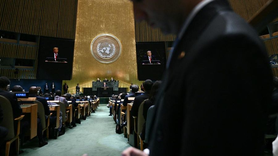 Presiden AS Donald Trump berbicara dalam Sidang Majelis Umum Perserikatan Bangsa-Bangsa ke-81 di Markas Besar PBB di New York City, AS, pada 22 September 2026. Presiden AS Donald Trump berbicara dalam Sidang Majelis Umum Perserikatan Bangsa-Bangsa ke-81 di Markas Besar PBB di New York City, AS, pada 22 September 2026.