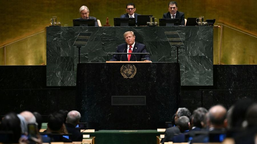 Presiden AS Donald Trump berbicara dalam Sidang Majelis Umum Perserikatan Bangsa-Bangsa ke-81 di Markas Besar PBB di New York City, AS, pada 22 September 2026. Presiden AS Donald Trump berbicara dalam Sidang Majelis Umum Perserikatan Bangsa-Bangsa ke-81 di Markas Besar PBB di New York City, AS, pada 22 September 2026.