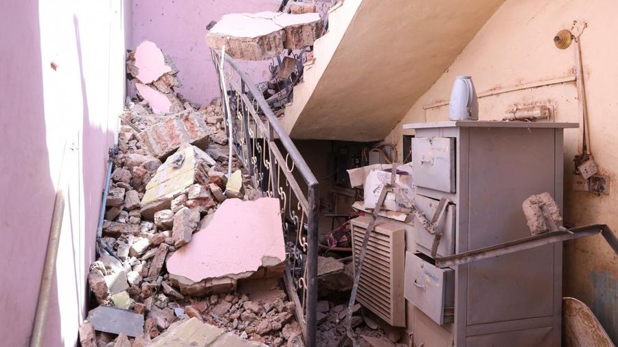 Puing-puing berserakan di dalam gedung College of Development and Technological Sciences setelah serangan yang dikaitkan dengan kelompok paramiliter Rapid Support Forces (RSF) awal bulan ini di El Obeid, Kordofan Utara, Sudan, pada 15 September 2026.