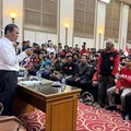 Sekitar 1.000 petani asal Indramayu, Jawa Barat, mendatangi Kantor Pusat Kementerian Pertanian (Kementan), Jakarta, Kamis (24/9/2026). Kedatangan mereka bertepatan dengan momentum Hari Tani Nasional 2026 untuk menyampaikan sejumlah persoalan yang dih